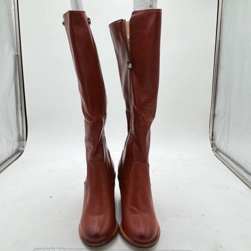 Brown Women Comfortable Side Zipper Wedge High Heel Point Toe Fancy  Ladies